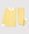 Kinderpyjama aus Bio-Baumwolle mit gelben Ringelstreifen gelb OCRE/weiss MARSHMALLOW